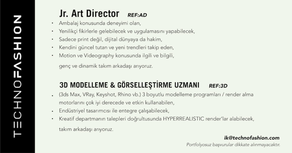 Jr. Art Director ve 3D Modelleme / Görselleştirme Uzmanı