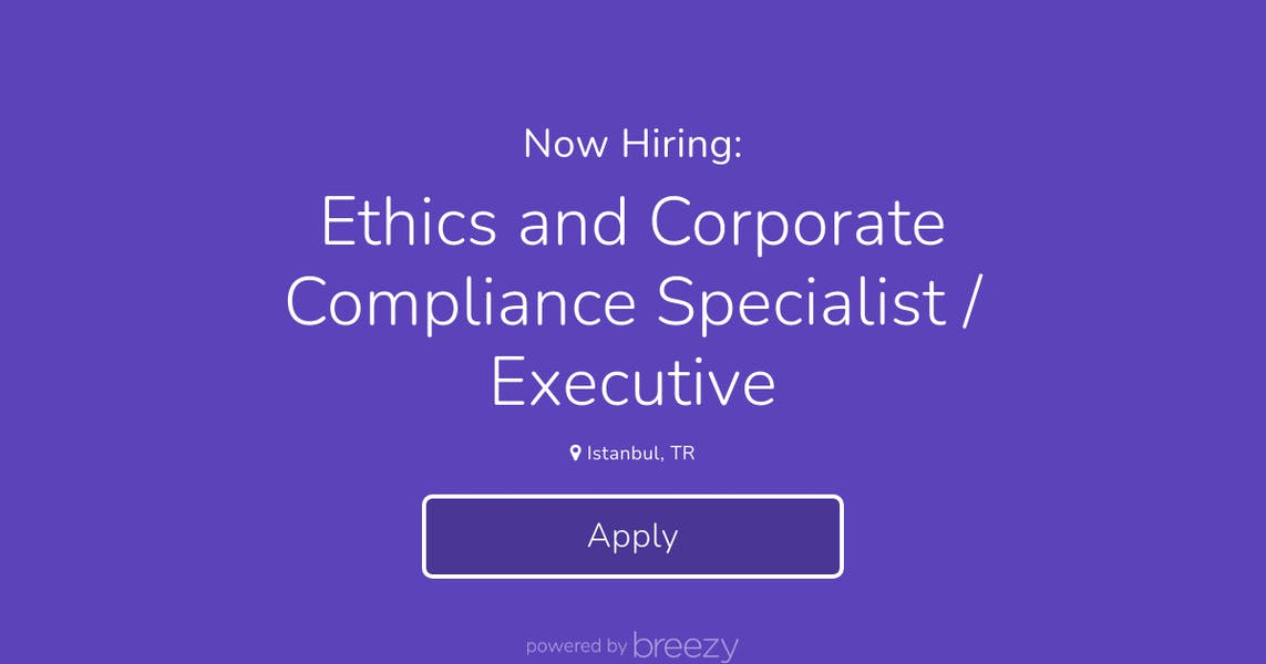 Ethics and Corporate Compliance Specialist / Executive