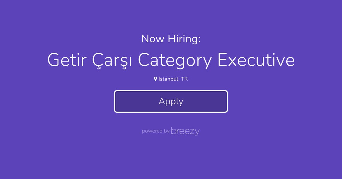 Getir Çarşı Category Executive