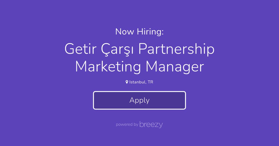 Getir Çarşı Partnership Marketing Manager