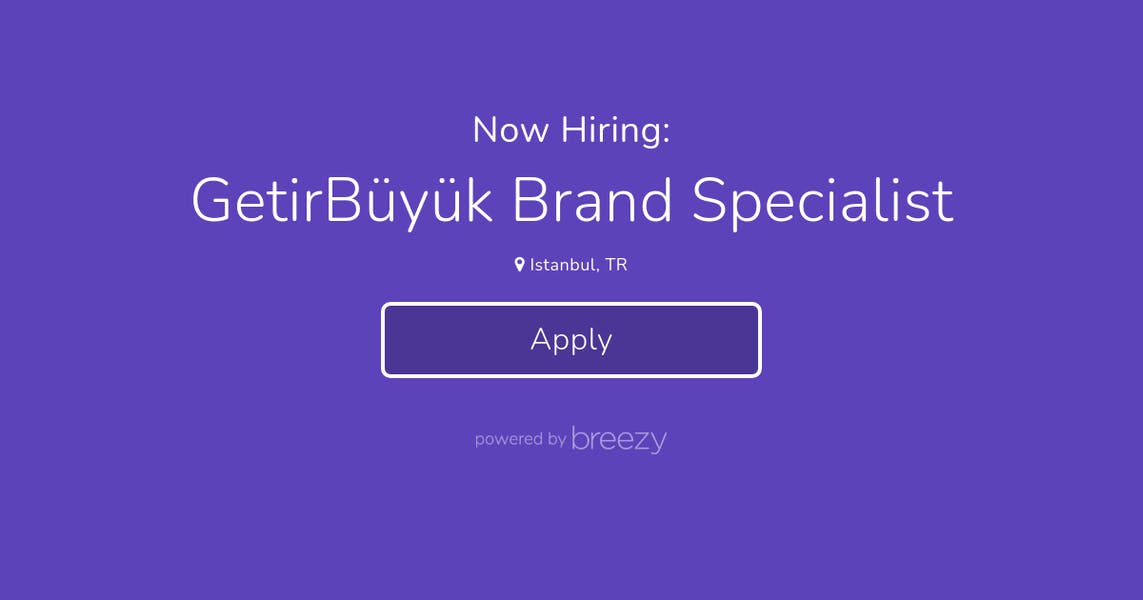GetirBüyük Brand Specialist